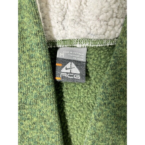 Nike ACG Hooded Sweater Women's Size Medium Green Sherpa Thermal Warm - Picture 3 of 14